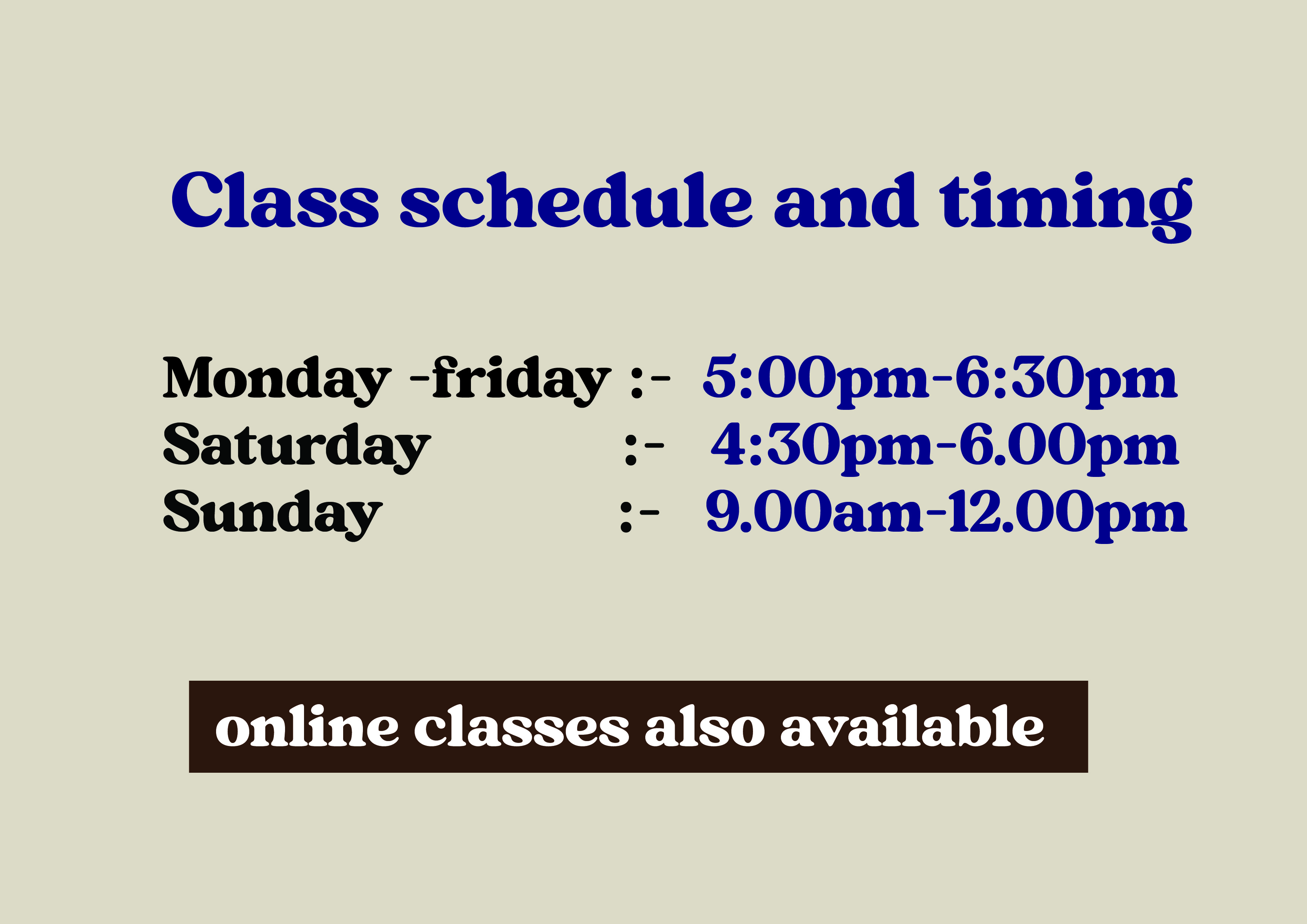 Schedules